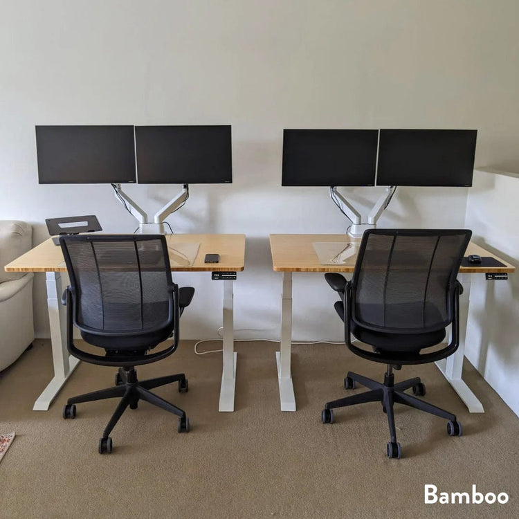 Almost Perfect Desky Dual Bamboo Sit Stand Desk
