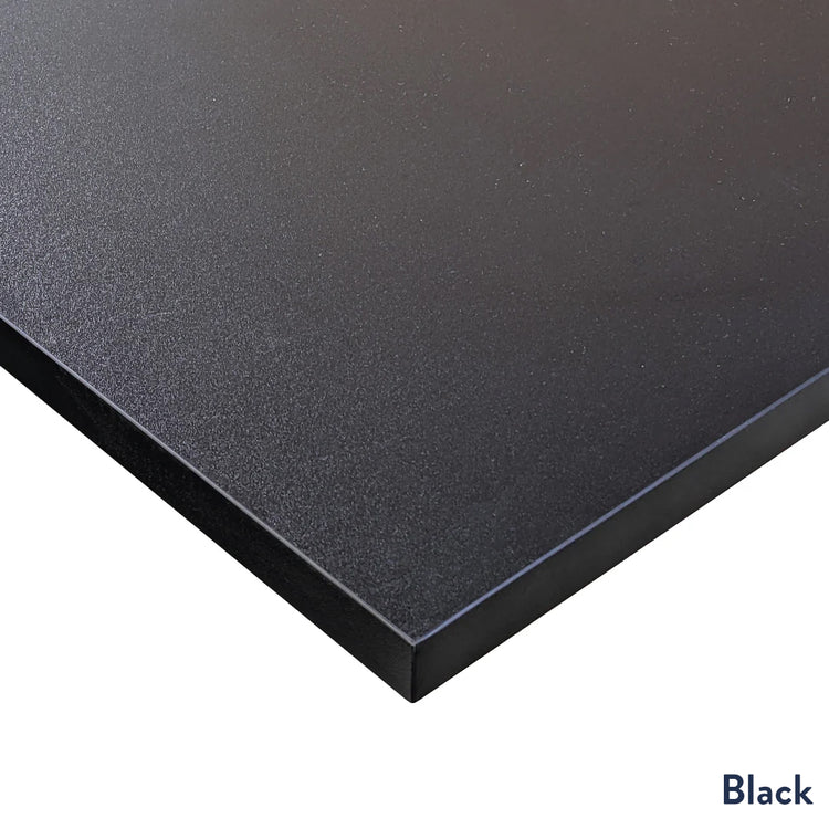 Black melamine desktop