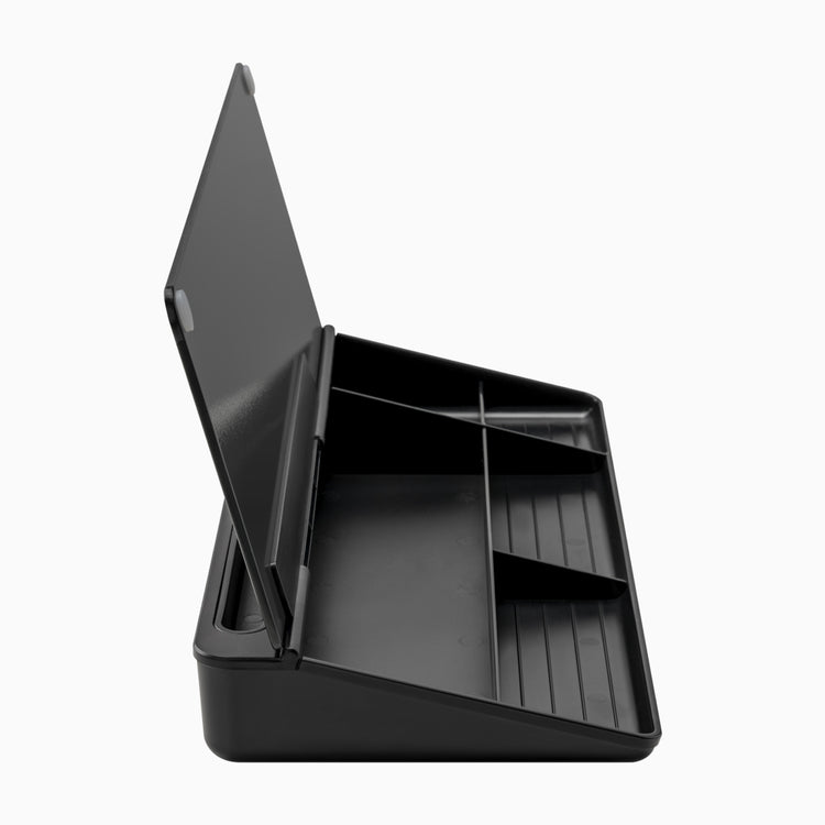 Desky Desktop Whiteboard in black storage 