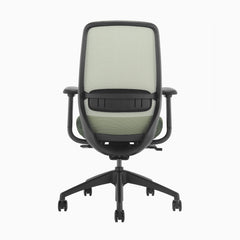 Green coilflex ergonomic chair with no headrest - Desky
