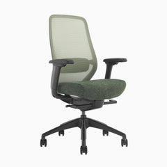 Ergonomic coilflex chair no headrest in green
