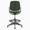 Low mesh back drafting chair in dark green