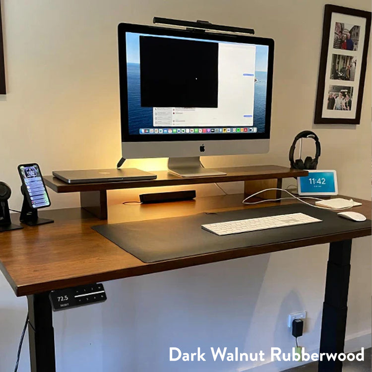 Desky dual rubberwood in dark walnut with setup