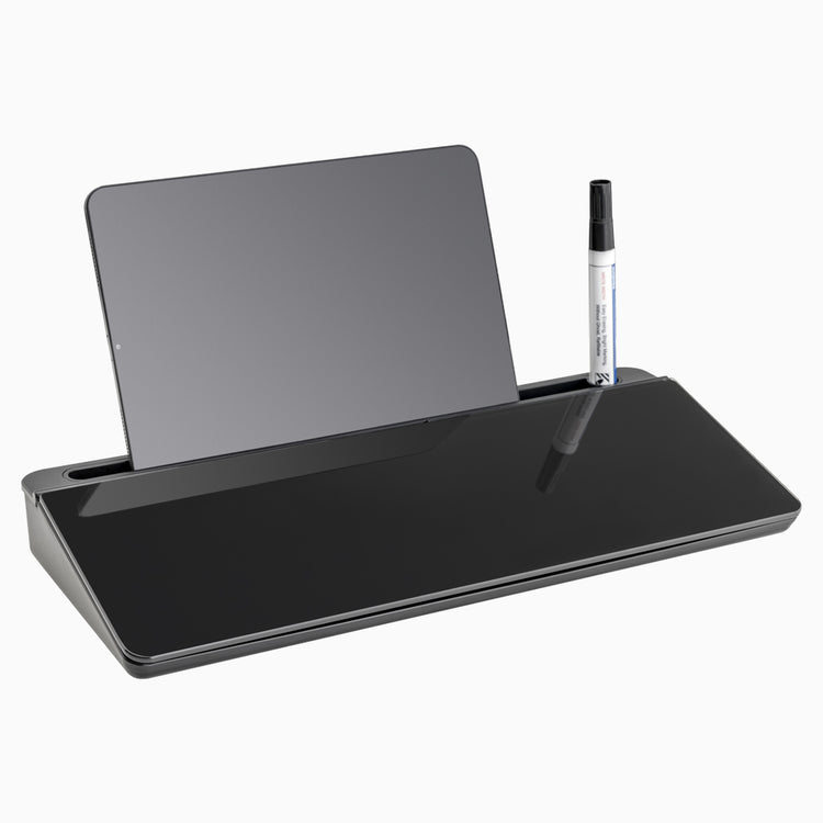 Desky Desktop Whiteboard in black with tablet slot