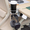 Silver Drink and headphone stand 