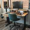 Desky Dual Softwood Sit Stand Desk-Dual Desks-Desky-Acacia-1200x750mm-Matte Black-Desky® Australia