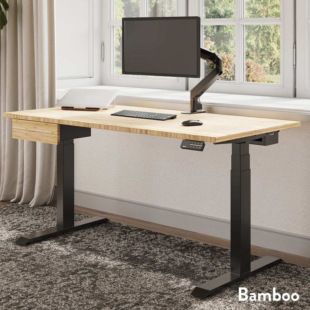 Desky Dual Bamboo Sit Stand Desk