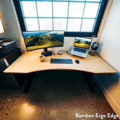 Desky Dual Ergo Edge Sit Stand Desk-Dual Desks-Desky-White-1200x750mm-Matte Black-Desky® Australia