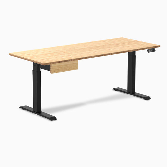 Desky Dual Bamboo Standing Desk With Drawer
