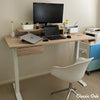 Desky Dual Melamine Sit Stand Desk White 1200x750mm - Desky