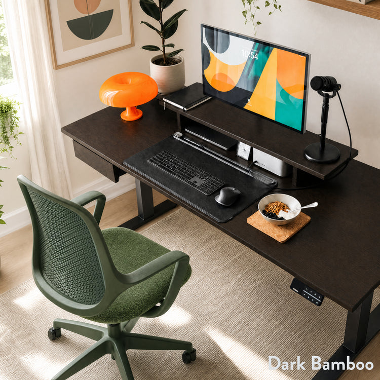 Desky Dual Bamboo Sit Stand Desk