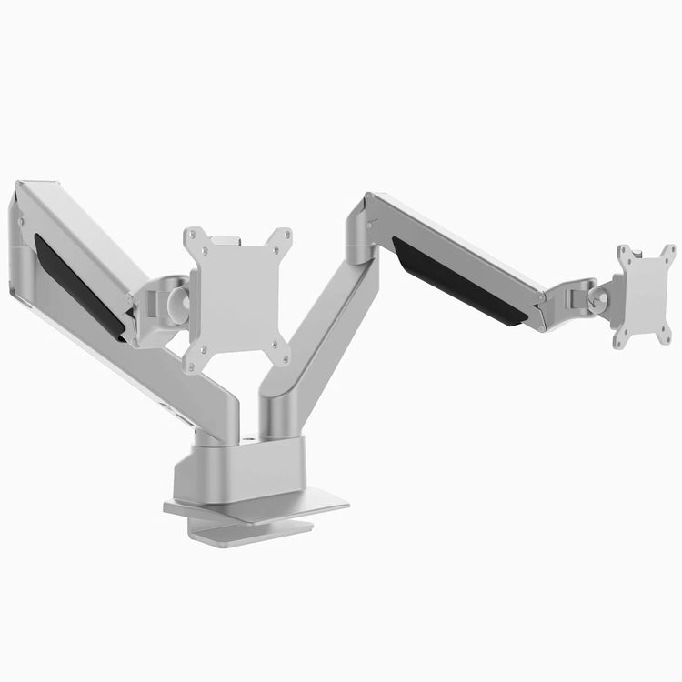 Silver Dual Monitor Arm Desky