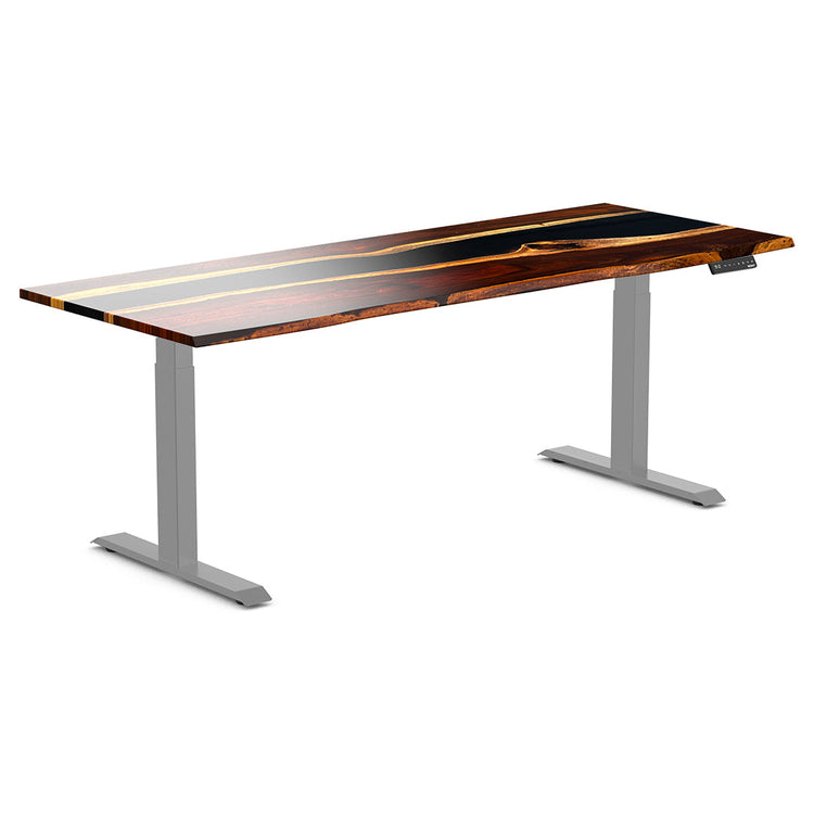 Almost Perfect Desky Dual Resin Hardwood Sit Stand Desk