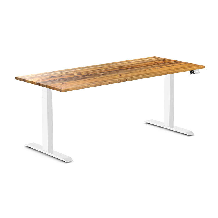 Desky Dual Hardwood Sit Stand Desk-Teak Desky®