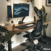 Desky Dual Hardwood Sit Stand Desk Pheasantwood 1200x750mm - Desky