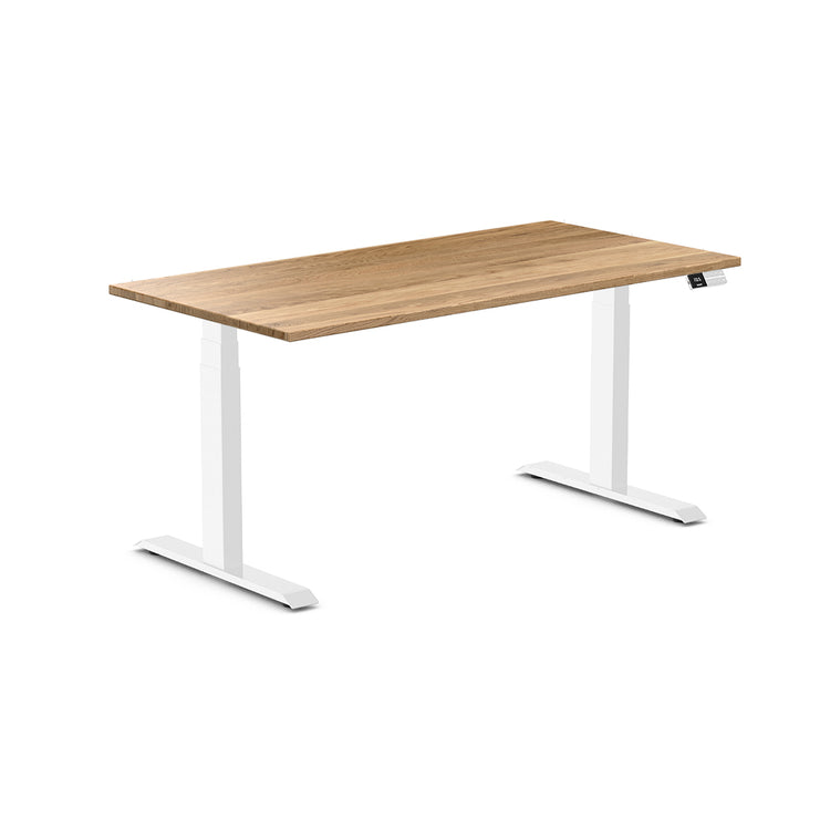 Desky Dual Hardwood Sit Stand Desk-White Oak Desky®