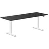 Desky Dual melamine sit stand desk 2000mm black desktop