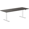 Desky Dual melamine sit stand desk 2000mm burnished wood