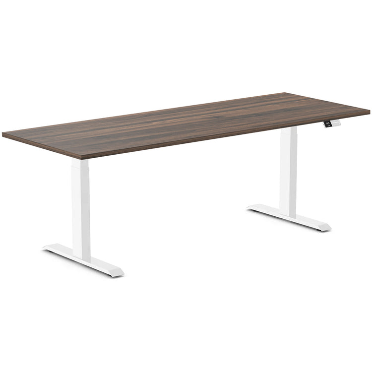 Desky Dual melamine sit stand desk 2000mm jarrah legno