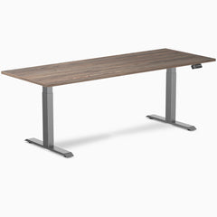 Desky Dual melamine sit stand desk 2000mm nautral walnut