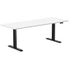 Desky Dual melamine sit stand desk 2000mm white melamine