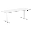 Desky Dual melamine sit stand desk 2000mm white melamine