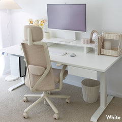 Desky Dual Melamine Sit Stand Desk-Dual Desks-Desky-White-1200x750mm-Matte Black-Desky® Australia