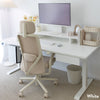 Desky Dual Melamine Sit Stand Desk-Dual Desks-Desky-White-1200x750mm-Matte Black-Desky® Australia