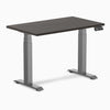 Desky Dual mini sit stand desk burnished wood melamine desktop