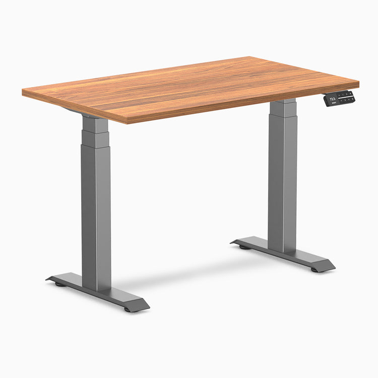 Desky Dual mini sit stand desk prime oak melamine desktop