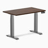 Desky Dual mini standing desk dark walnut in space grey