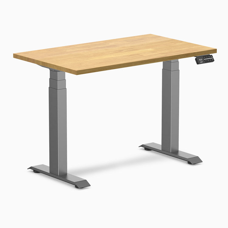 Desky Dual mini standing desk light oak in space grey