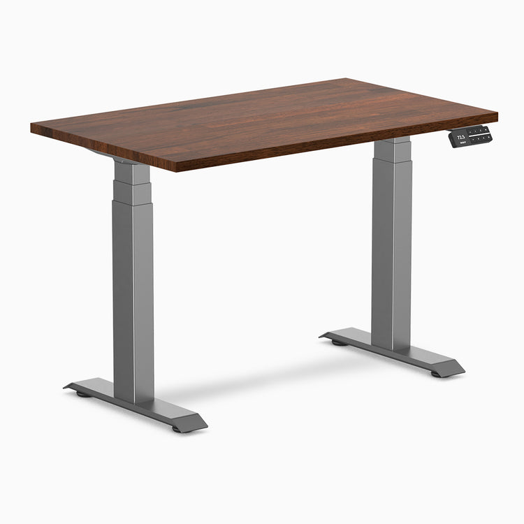 Desky Dual mini standing desk walnut in space grey