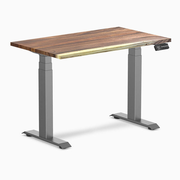 Desky dual mini standing desk hardwood saman in space grey
