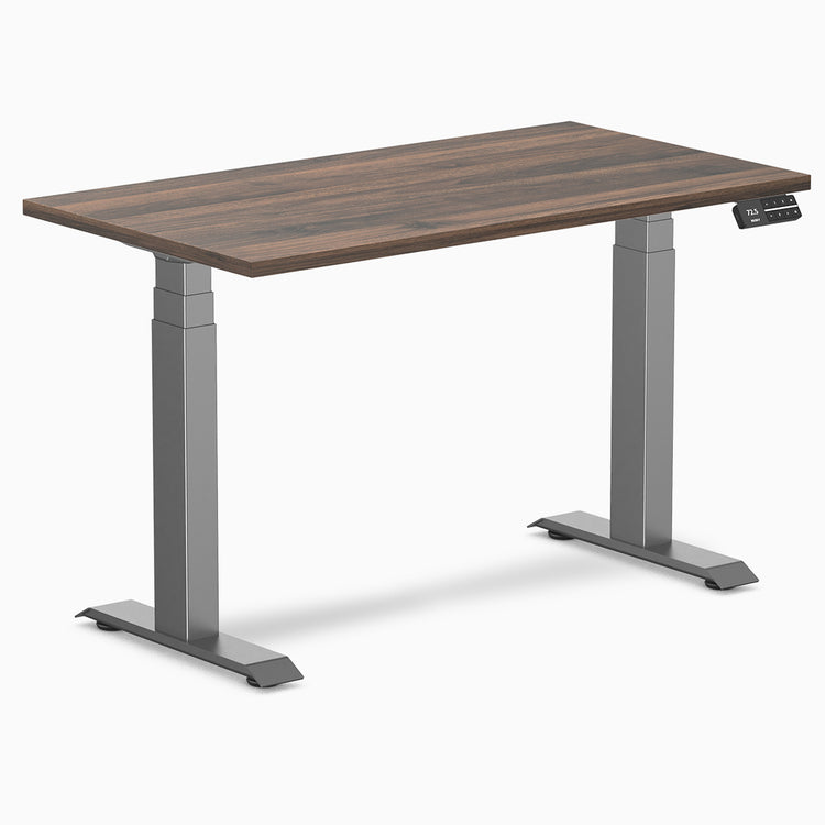 Desky Dual mini sit stand desk jarrah legno melamine desktop