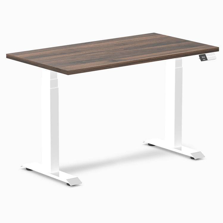 Desky Dual mini sit stand desk jarrah legno melamine desktop