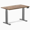 Desky dual mini standing desk hardwood natural walnut in space grey 1100mm