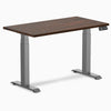 Desky Dual mini standing desk dark walnut in space grey