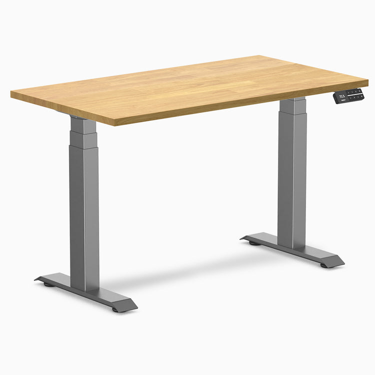 Desky Dual mini standing desk light oak in space grey