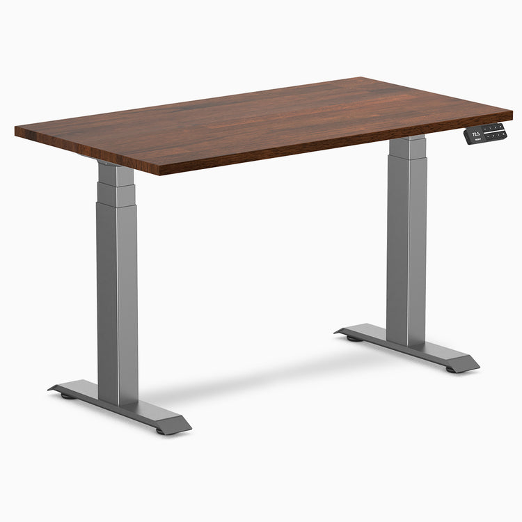 Desky Dual mini standing desk walnut in space grey