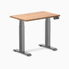 Desky dual mini standing desk hardwood red oak in space grey 800mm