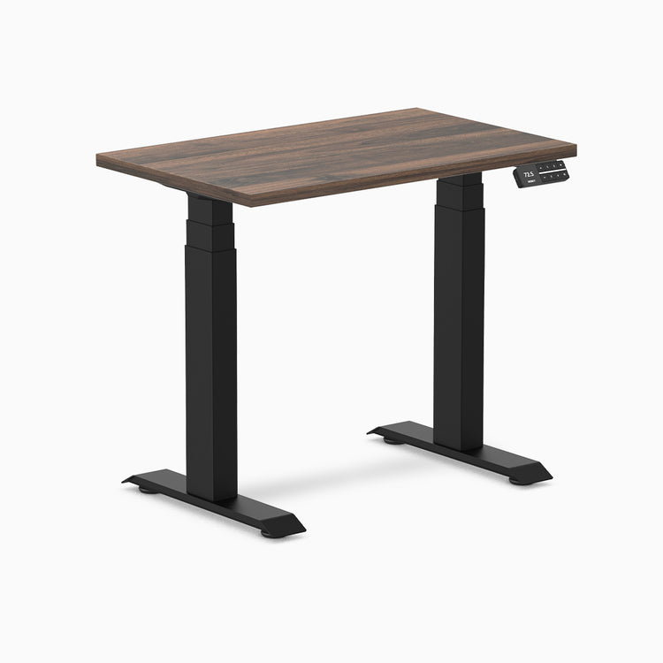 Desky Dual mini sit stand desk jarrah legno melamine desktop