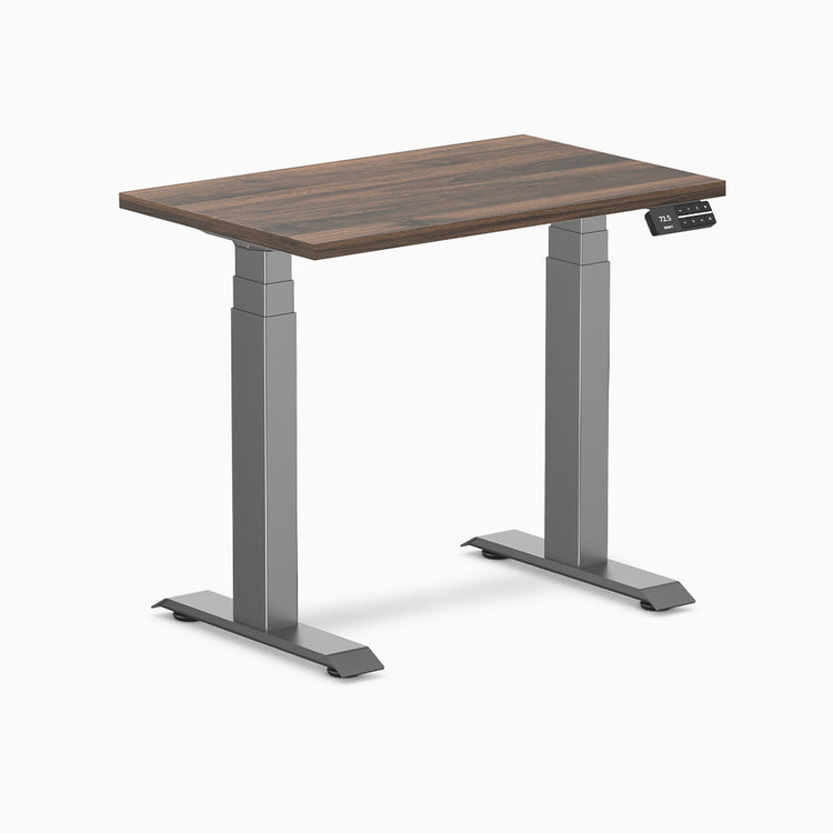 Desky Dual mini sit stand desk jarrah legno melamine desktop