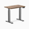 Desky dual mini standing desk hardwood natural walnut in space grey 800mm