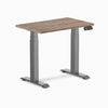 Desky Dual mini sit stand desk natural walnut melamine desktop