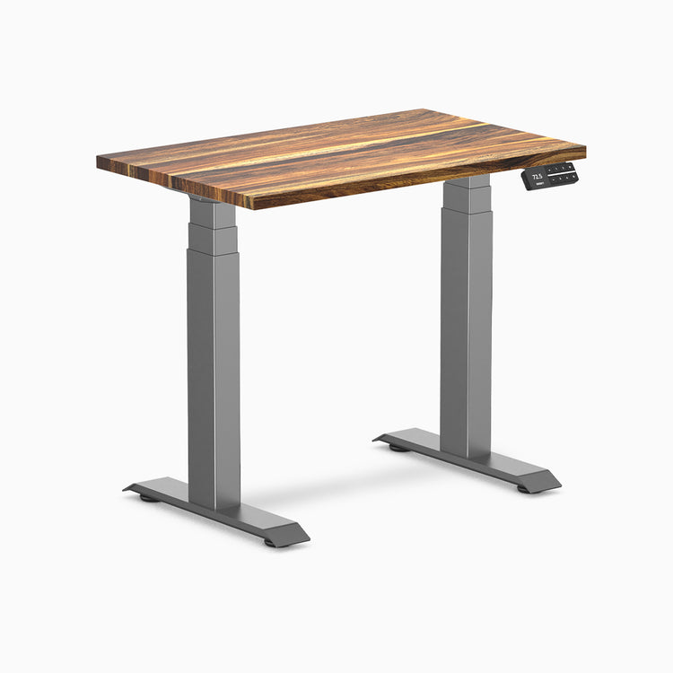 Desky dual mini standing desk pheasantwood in space grey