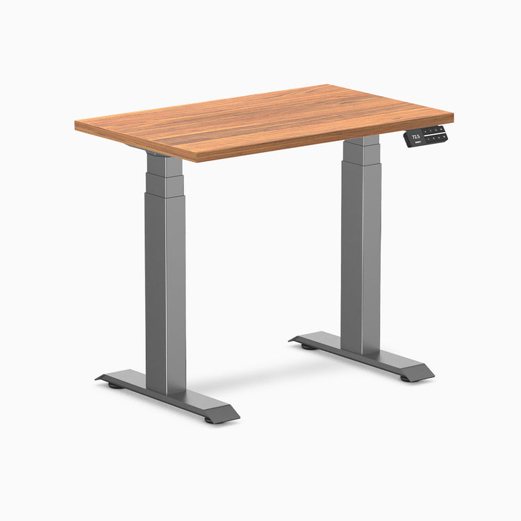 Desky Dual mini sit stand desk prime oak melamine desktop