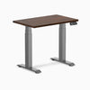 Desky Dual mini standing desk dark walnut in space grey