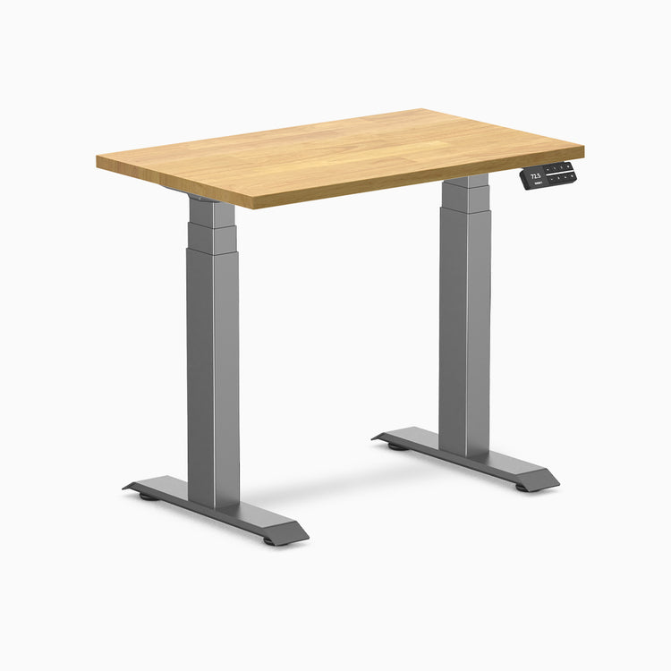 Desky Dual mini standing desk light oak in space grey