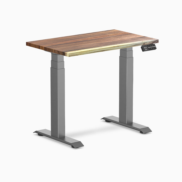 Desky dual mini standing desk hardwood saman in space grey